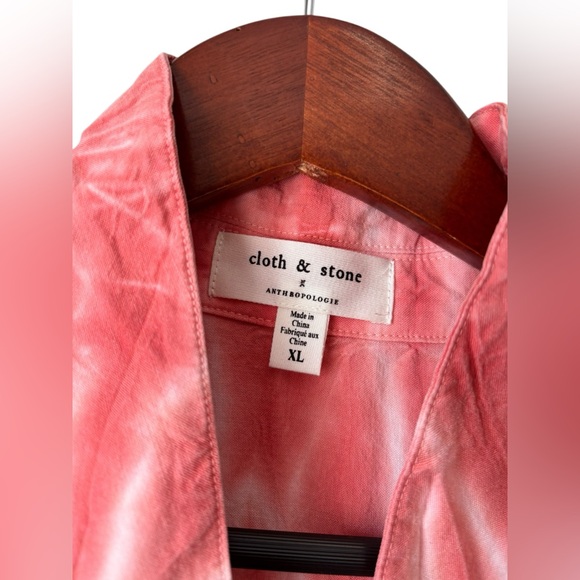 Cloth & Stone X Anthropologie Tie Dye Button Front Shirt Size XL - Picture 3 of 7